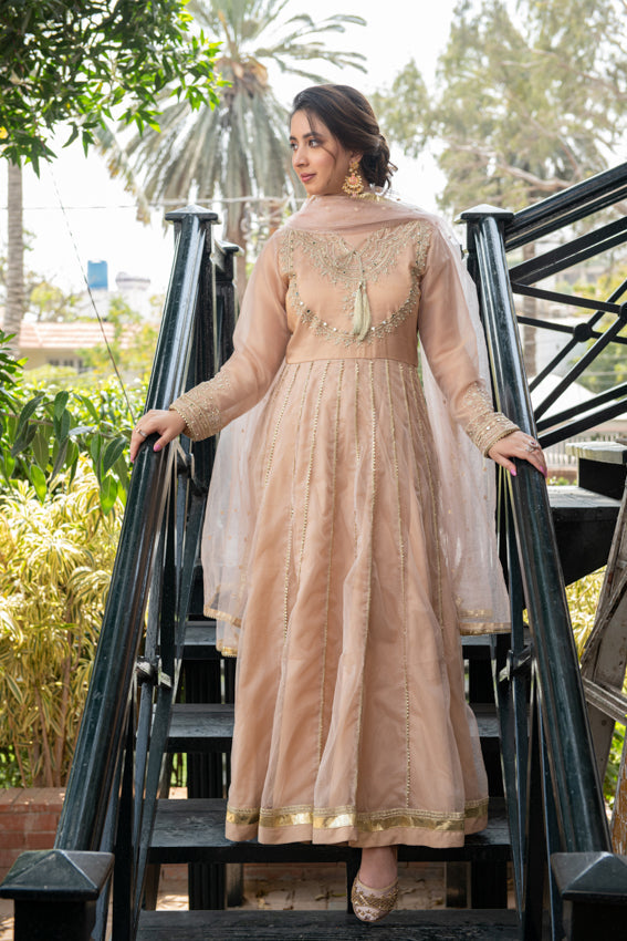 PEACH BLUSH Unstitched Suit for Womens