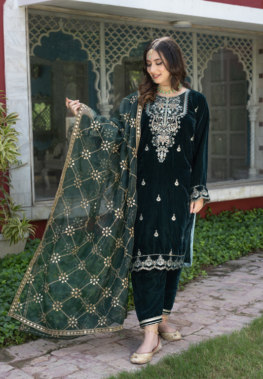 Buy New Collection Velvet Gown With Dupatta at Rs. 19.99 online